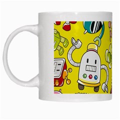 Robot Pattern White Mug