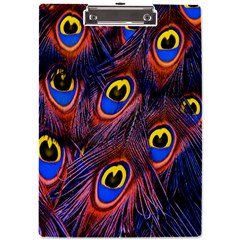 Peacock-feathers,blue,yellow A4 Acrylic Clipboard