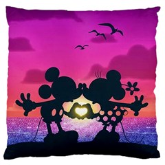 Mickey And Minnie, Mouse, Disney, Cartoon, Love Large Cushion Case (two Sides)