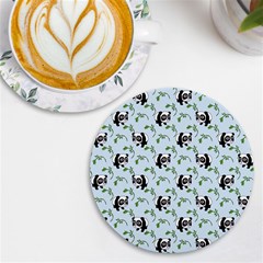 Animal Panda Bamboo Seamless Pattern Uv Print Round Tile Coaster