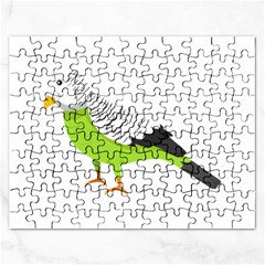 Budgerigar T- Shirt White Look Calm Budgerigar 05 T- Shirt Rectangular Jigsaw Puzzl