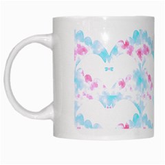 Bat Pattern T- Shirt Bats And Bows Blue Pink T- Shirt White Mug