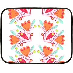 Batik T- Shirt Batik Flower Pattern8 Fleece Blanket (mini)