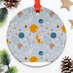 Cosmos T- Shirt Cute Baby Cosmic Pattern T- Shirt Ornament (round)