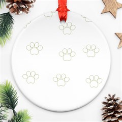 Dog Paw Print T- Shirt Paw Pattern T- Shirt Ornament (round)