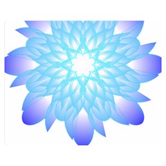 Flower Illustration T- Shirt Beautiful And Artistic Blue Flower T- Shirt Two Sides Premium Plush Fleece Blanket (medium)