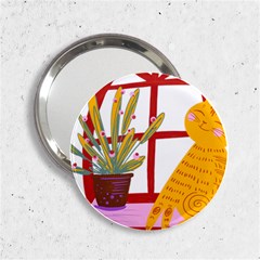 Cat Pet Ginger Art Animal Cartoon 2 25  Handbag Mirrors