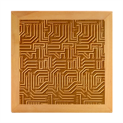 Circuit Board Seamless Patterns Set Wood Photo Frame Cube