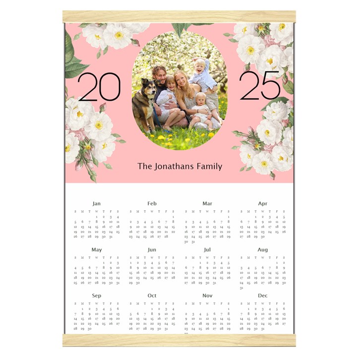 Personalized Family calendar Canvas Yearly Calendar 16  x 22 