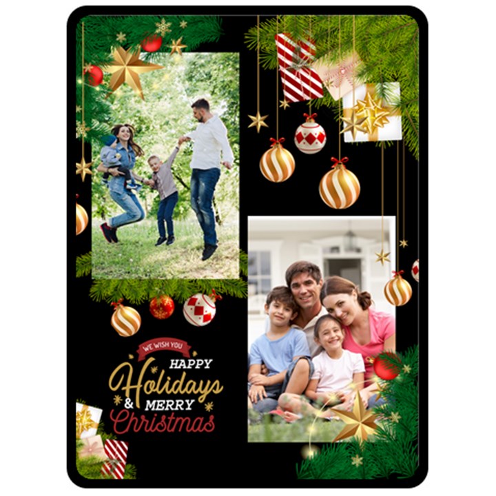Christmas Family Large Blanket Fleece Blanket (Large)