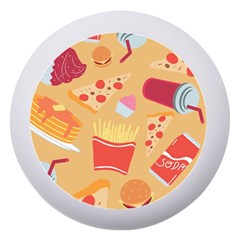 Fast Junk Food  Pizza Burger Cool Soda Pattern Dento Box With Mirror