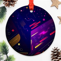 Vector Design Gamming Sytle Retro Art Pattern Ornament (round)