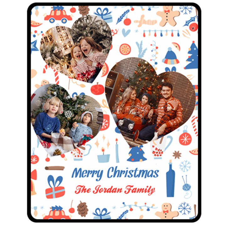 Christmas Family Photo Medium Blanket Fleece Blanket (Medium)