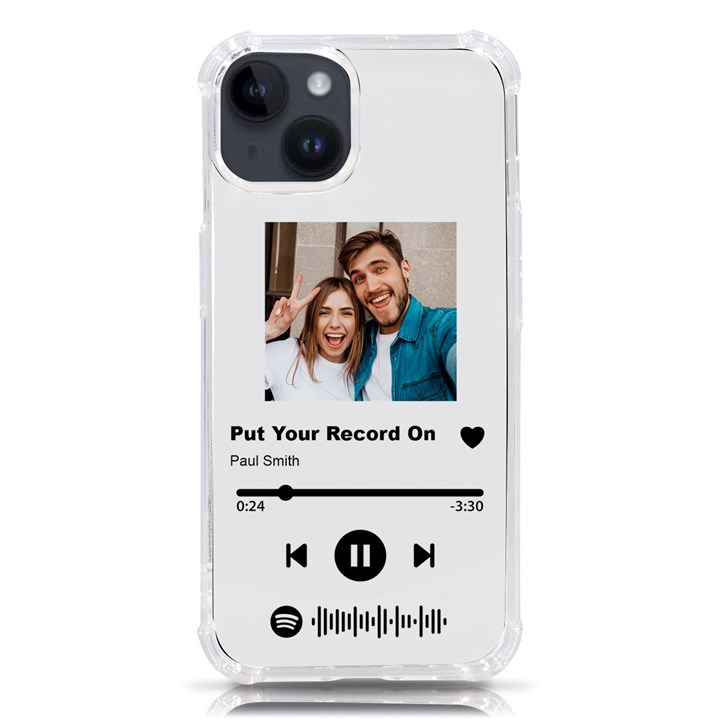 Personalized Music Photo Phone Case iPhone 14 TPU UV Print Case