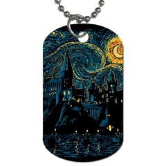 Castle Starry Night Van Gogh Parody Dog Tag (one Side)
