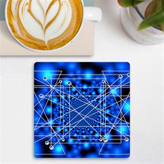 Network Connection Structure Knot Uv Print Square Tile Coaster 