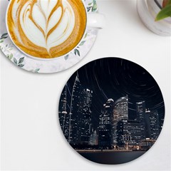 Time Lapse Photo Of City Uv Print Round Tile Coaster