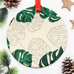 Leaves Monstera Background Ornament (round)