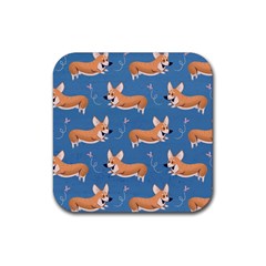 Corgi Patterns Rubber Coaster (square)