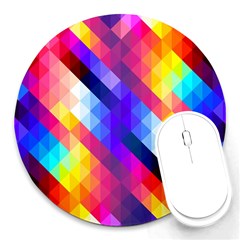 Abstract Background Colorful Pattern Round Mousepad