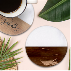 Cartoon Character Wallpapper Adventure Time Beauty In Nature Classic Marble Wood Coaster (round) 