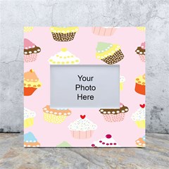 Cupcakes Wallpaper Paper Background White Box Photo Frame 4  X 6 