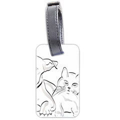 Dog Cat Domestic Animal Silhouette Luggage Tag (two Sides)