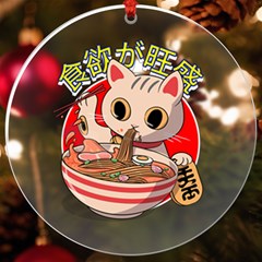 Ramen Cat Noodles Cute Japanes Uv Print Acrylic Ornament Round