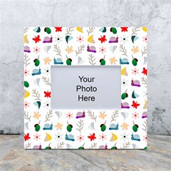 Snail Butterfly Pattern Seamless White Box Photo Frame 4  X 6 