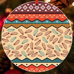 Ethnic-tribal-pattern-background Uv Print Acrylic Ornament Round