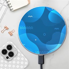 Abstract Classic Blue Background Wireless Fast Charger(white)