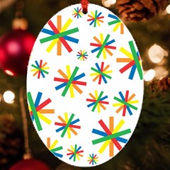 Celebrate Pattern Colorful Design Uv Print Acrylic Ornament Oval