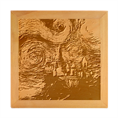 Castle Hogwarts Starry Night Print Van Gogh Parody Wood Photo Frame Cube