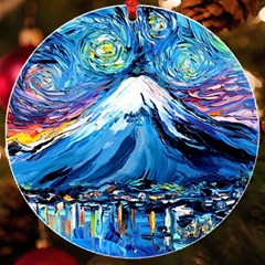 Mount Fuji Art Starry Night Van Gogh Uv Print Acrylic Ornament Round