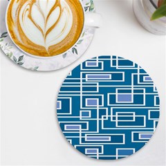 Geometric Rectangle Shape Linear Uv Print Round Tile Coaster