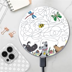 Dog Puzzle Maze Bee Butterfly Wireless Fast Charger(white)
