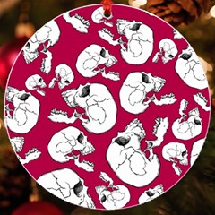 Terrible Frightening Seamless Pattern With Skull Uv Print Acrylic Ornament Round