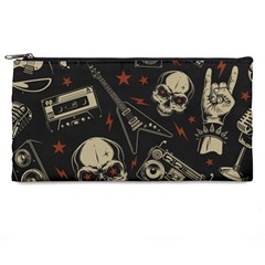 Grunge Seamless Pattern With Skulls Pencil Case