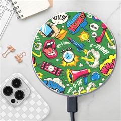 Pop Art Colorful Seamless Pattern Wireless Fast Charger(white)
