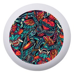 Vintage Tattoos Colorful Seamless Pattern Dento Box With Mirror