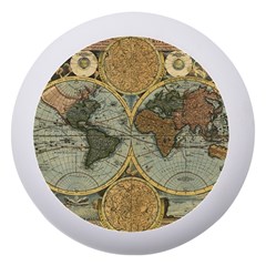 Vintage World Map Travel Geography Dento Box With Mirror