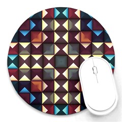 Symmetry Geometric Pattern Texture Round Mousepad