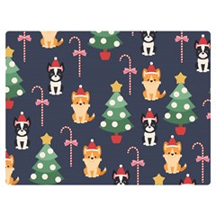 Boston Terrier Welsh Corgi Puppies Seamless Pattern Wallpaper Two Sides Premium Plush Fleece Blanket (extra Small)