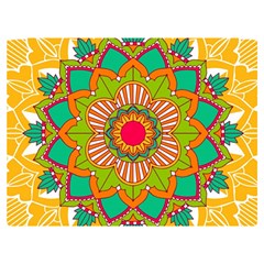 Mandala Patterns Yellow Two Sides Premium Plush Fleece Blanket (extra Small)