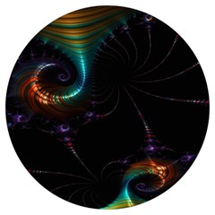 Fractal Transfer Metallic Black Round Trivet