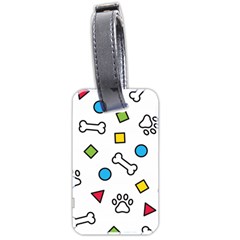 Dog Paw Seamless Pattern Footprint Bone Luggage Tag (two Sides)