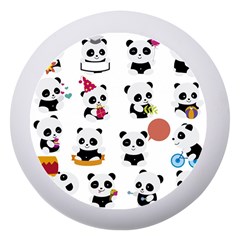 Playing Pandas Cartoons Dento Box With Mirror