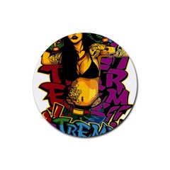 Xtreme Skateboard Graffiti Rubber Coaster (round)