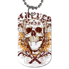 Harvest Of Fear Logo Illustration Skull Pistol Dog Tag (one Side)