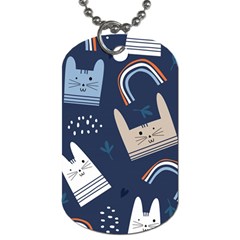 Colorful Cute Cats Seamless Pattern Dog Tag (one Side)
